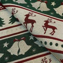 Tecido Jacquard Fio Lurex Natalino Renas - 2,80m de Largura