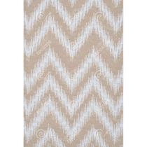 Tecido Jacquard Fio Tinto Chevron Bege e Branco - 2,80m de Largura