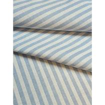 Tecido Jacquard Fio Tinto Listrado Estreito Azul Bebê e Branco - 2,80m de Largura Tecido Jacquard Fio Tinto Listrado Estreito Azul Bebê e Branco - 2,80m de Largura