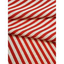 Tecido Jacquard Fio Tinto Listrado Estreito Vermelho - 2,80m de Largura Tecido Jacquard Fio Tinto Listrado Estreito Vermelho - 2,80m de Largura