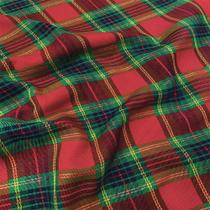 Tecido Jacquard Fio Tinto Natalino Xadrez Fio Dourado - 2,80m de Largura Tecido Jacquard Fio Tinto Natalino Xadrez Fio Dourado - 2,80m de Largura