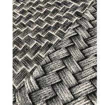 Tecido Jacquard Fio Tinto Palha Entrelaçada Preto e Branco - 1,40m de Largura Tecido Jacquard Fio Tinto Palha Entrelaçada Preto e Branco - 1,40m de Largura