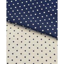Tecido Jacquard Fio Tinto Poá Azul Marinho - 2,80m de Largura