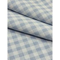 Tecido Jacquard Fio Tinto Xadrez Azul Bebê e Branco - 2,80m de Largura