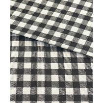 Tecido Jacquard Fio Tinto Xadrez Preto e Branco - 2,80m de Largura