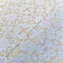 Tecido Jacquard Lurex Litúrgico Branco e Dourado - 2,80m de Largura Tecido Jacquard Lurex Litúrgico Branco e Dourado - 2,80m de Largura