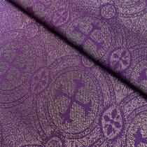 Tecido Jacquard Lurex Litúrgico Roxo - 1,40m de Largura Tecido Jacquard Lurex Litúrgico Roxo - 1,40m de Largura