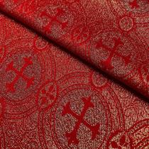Tecido Jacquard Lurex Litúrgico Vermelho - 1,40m de Largura Tecido Jacquard Lurex Litúrgico Vermelho - 1,40m de Largura