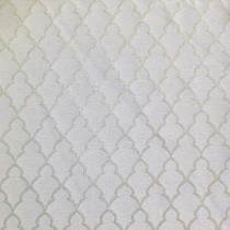 Tecido Jacquard Luxo Branco com Prata Geométrico - Largura 2.80m