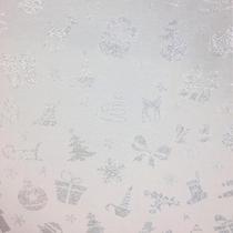 Tecido Jacquard Luxo Presente de Natal Branco e Prata - Largura 2.80m - Sua Casa Decor