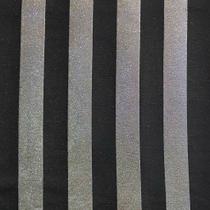 Tecido Jacquard Luxo Preto com Prata Listrado - Largura 2.80m