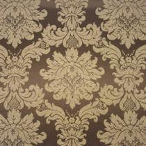 Tecido Jacquard Marrom com Bege Medalhão 2.80m de Largura