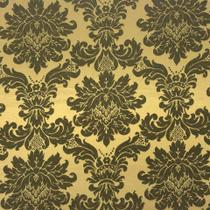 Tecido Jacquard Preto com Dourado Medalhão 2.80m de Largura