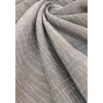 Tecido Jacquard Tradicional Falso Liso Cinza e Crú - 2,80m de Largura