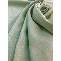 Tecido Jacquard Tradicional Falso Liso Dourado e Turquesa - 2,80m de Largura