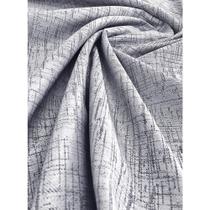 Tecido Jacquard Tradicional Falso Liso Preto Acinzentado e Prata - 2,80m de Largura