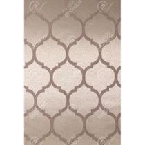 Tecido Jacquard Tradicional Geométrico Marrom Acinzentado e Bege - 2,80m de Largura