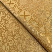 Tecido Jacquard Tradicional Litúrgico Dourado Ouro Vibrante - 2,80m de Largura