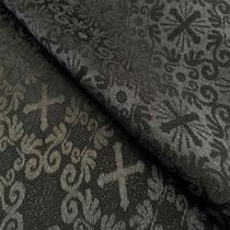 Tecido Jacquard Tradicional Litúrgico Preto - 2,80m de Largura