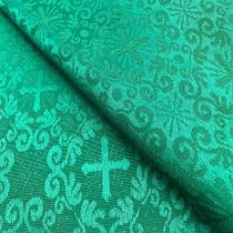 Tecido Jacquard Tradicional Litúrgico Verde - 2,80m de Largura