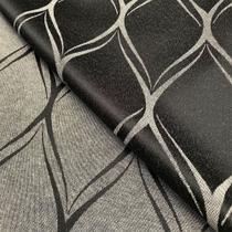 Tecido Jacquard Tradicional Losango Preto e Crú - 2,80m de Largura Tecido Jacquard Tradicional Losango Preto e Crú - 2,80m de Largura