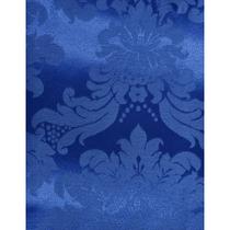 Tecido Jacquard Tradicional Medalhão Azul Royal - 2,80m de Largura