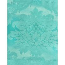 Tecido Jacquard Tradicional Medalhão Azul Turquesa - 2,80m de Largura