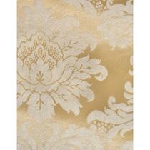 Tecido Jacquard Tradicional Medalhão Dourado - 2,80m de Largura