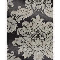 Tecido Jacquard Tradicional Medalhão Preto e Cru - 2,80m de Largura