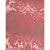 Tecido Jacquard Tradicional Medalhão Vermelho com Dourado - 2,80m de Largura