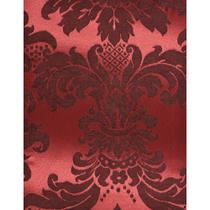 Tecido Jacquard Tradicional Medalhão Vermelho e Preto - 2,80m de Largura