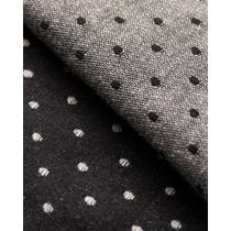 Tecido Jacquard Tradicional Poá Preto e Crú - 2,80m de Largura