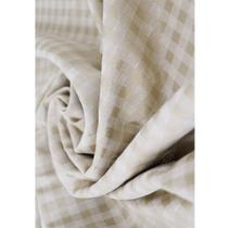 Tecido Jacquard Tradicional Xadrez Bege - 2,80m de Largura