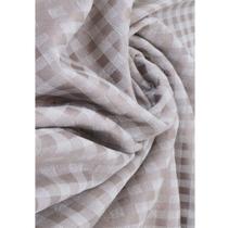 Tecido Jacquard Tradicional Xadrez Cinza e Crú - 2,80m de Largura