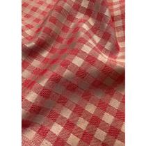 Tecido Jacquard Tradicional Xadrez Vermelho com Dourado - 2,80m de Largura