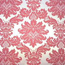 Tecido Jacquard Vermelho com Prata Medalhão 2.80m de Largura