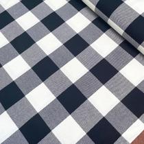 Tecido Jacquard Xadrez Preto 96% Algodão - 100x160cm de Largura