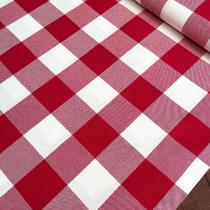 Tecido Jacquard Xadrez Vermelho 96% Algodão - 100x160cm de Largura