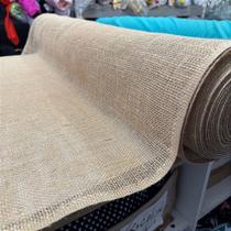 Tecido Juta Natural com Fio Prata para Artesanatos de Natal - 1x1 MT