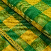 Tecido Juta Xadrez Brasil : Verde e Amarelo (0,50x1,00)