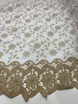 Tecido Laise Barrada Guipir premium 100% algodão 1 metro x 1,30