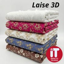 Tecido Laise Bordada 3D 100 algodão (1 metro x 1,4m)