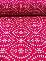 Tecido Laise Bordada bicolor 100 algodão 1m x 1,4m