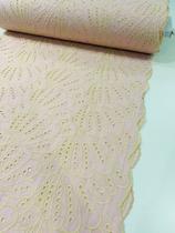 Tecido Laise Bordada bicolor 100 algodão 1m x 1,4m