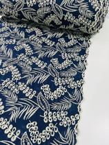 Tecido Laise Bordada bicolor 100 algodão 50cm x 1,4m - Impacto tecidos