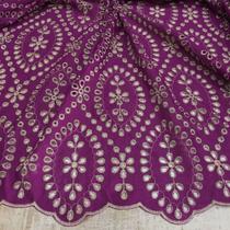 Tecido Laise Bordada Colorida Barrado Duplo Mt