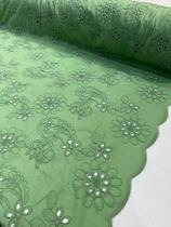 Tecido Laise Bordada FIOS em 3D 100% algodão 1 metro x 1,40m Largura Padrão Laise trabalhada