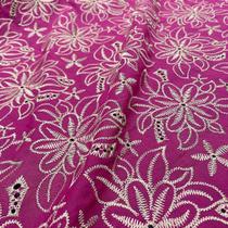 Tecido Laise Bordado Bicolor Flores 1,35m 100% Algodão Tecido Laise Bordado Bicolor Flores 1,35m 100% Algodão