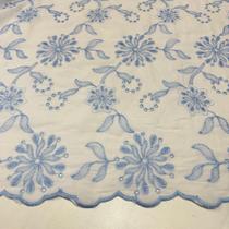 Tecido Laise Bordado Estampa Floral Bicolor Nina 1,35m 100% Algodão