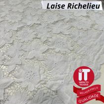 Tecido Laise Richelieu Branca 50cm X 1,3m - Impacto tecidos
